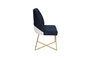 Hanah Home Madrid 908 V2 Sillas Barrocas Doradas Azul Oscuro Terciopelo/Piel Sintética